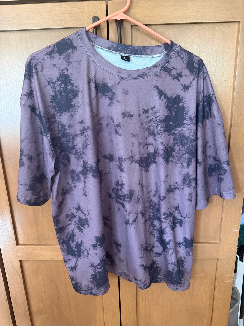 SHEIN Purple and Black Tie-Dye Short Sleeve Tee